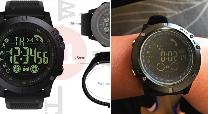 Stylish Black Tactical Smartwach for Gym & Casual Activity in 2019